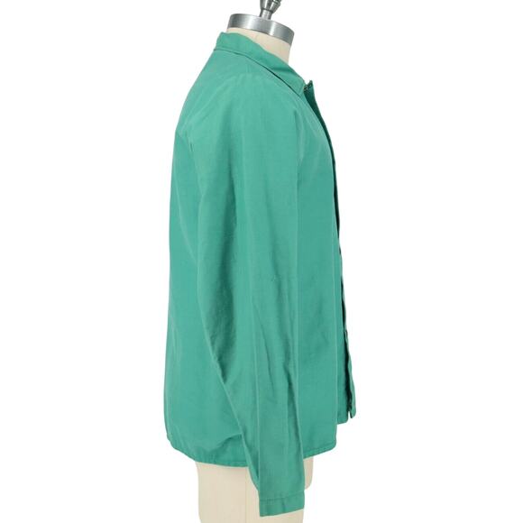 Proban FR-7A Shirt Jacket Mens Large Flame Resistant Green Snaps Long Sleeve - Picture 7 of 14